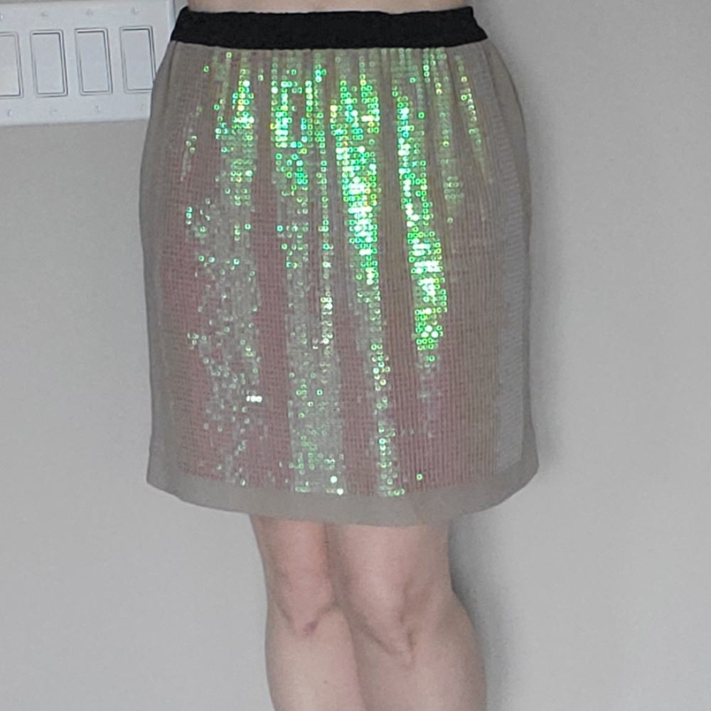 👑 2X HOST PICK 👑 BCBG MaxAzria Sequins Silk Skirt